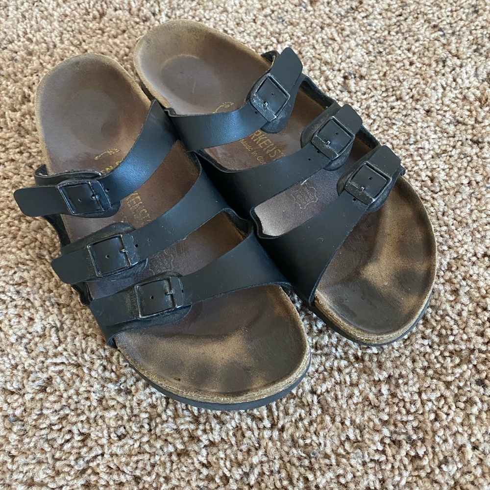 Birkenstock Black Three-Strap Sandals